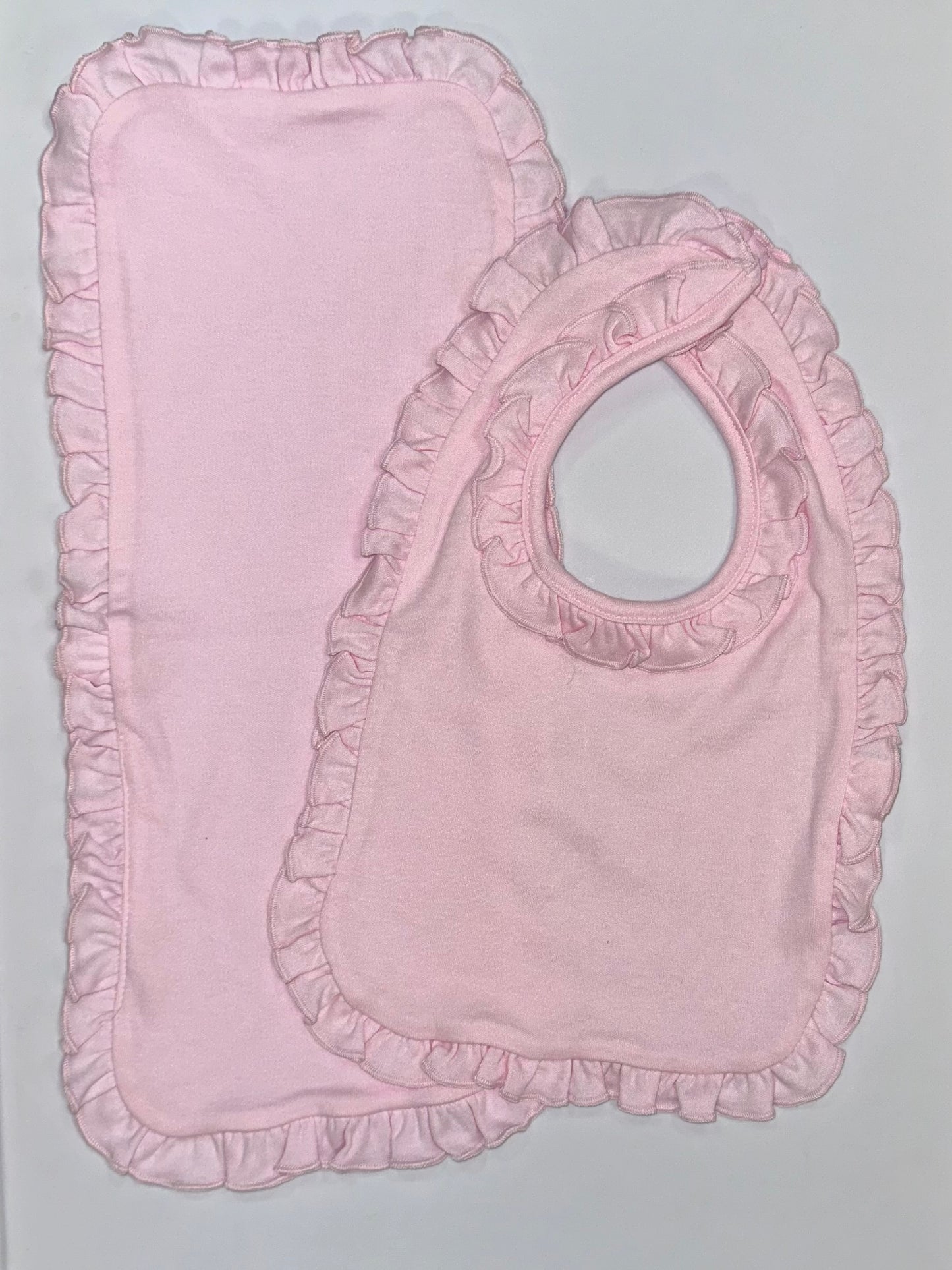 Ruffle Bib & Burp Cloth