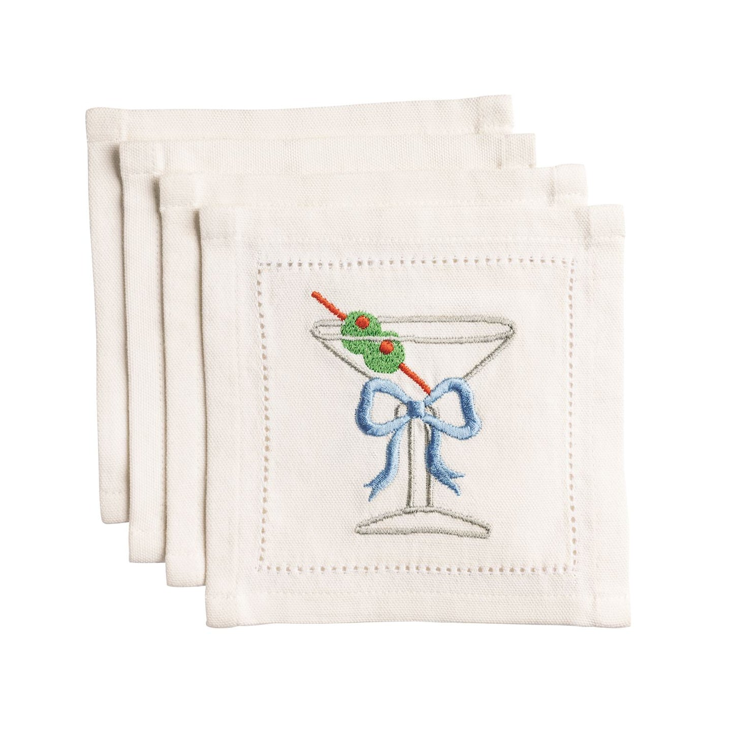 Martini Bow Cocktail Napkin Coasters
