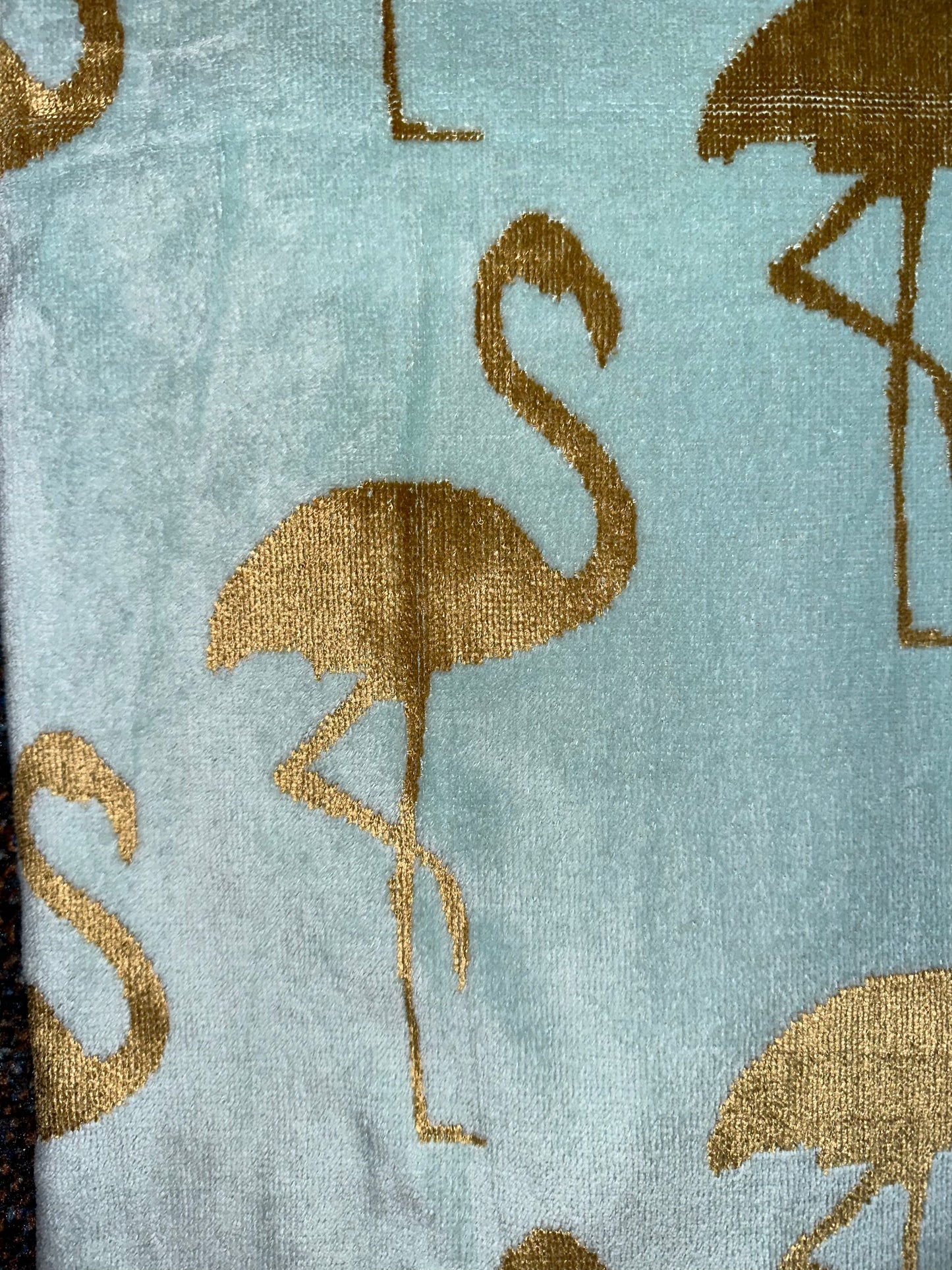 Blue Flamingo Beach Towel