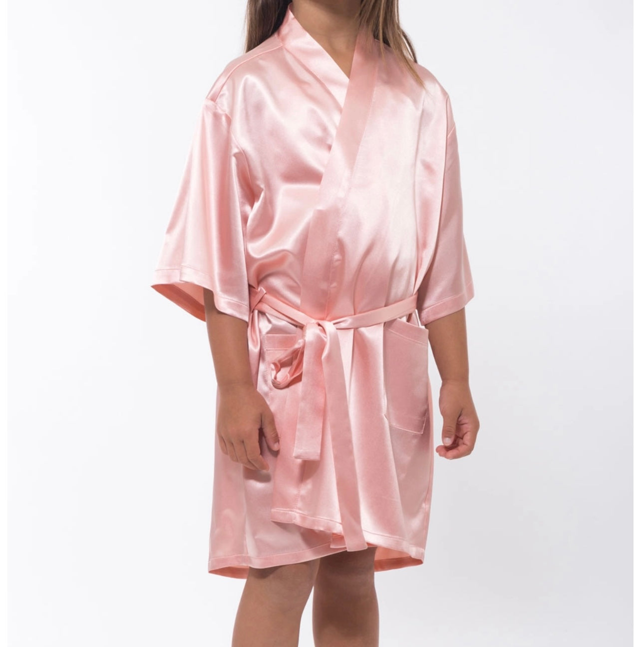Satin Kimono Short Robe - Childrens