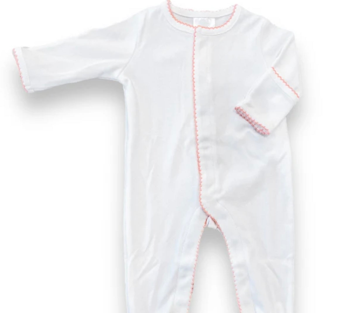 Children’s Onesie, Footed in Organic Cotton Picot
