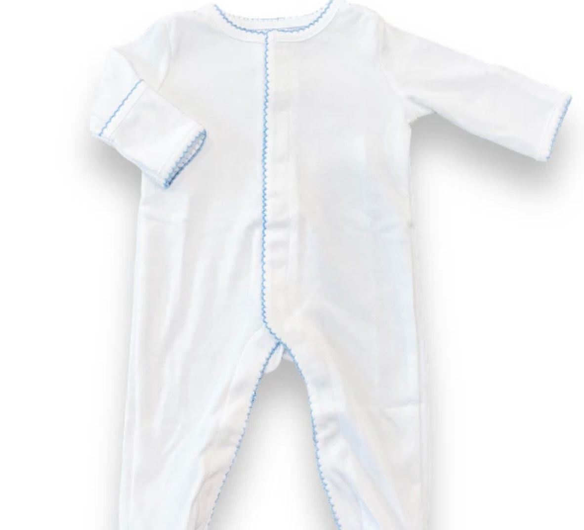 Children’s Onesie, Footed in Organic Cotton Picot