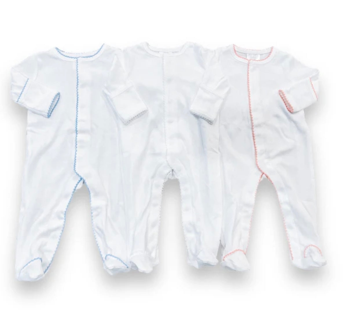 Children’s Onesie, Footed in Organic Cotton Picot