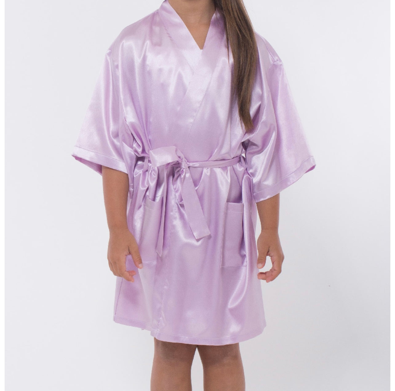 Satin Kimono Short Robe - Childrens