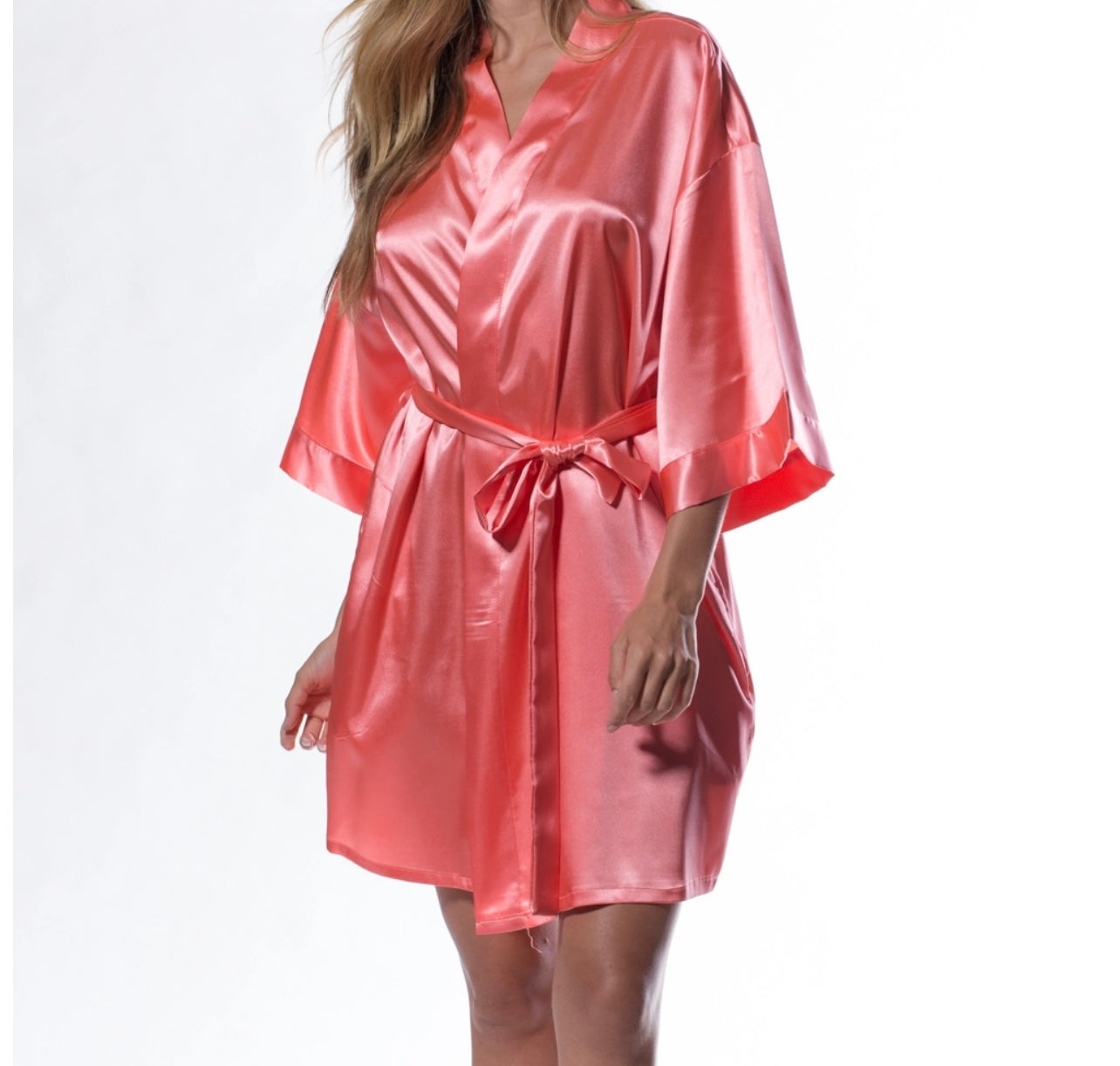 Satin Kimono Short Robe
