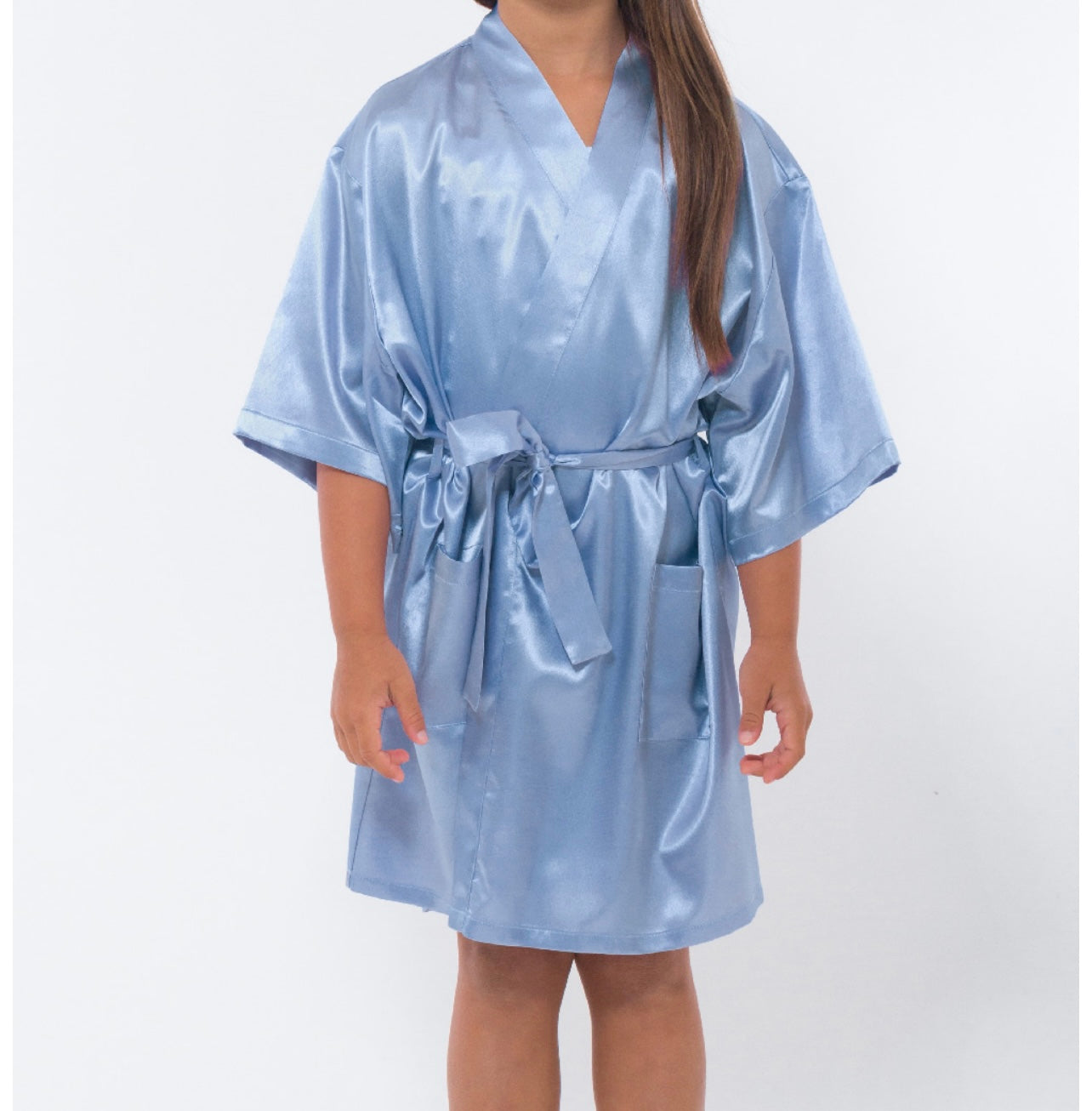 Satin Kimono Short Robe - Childrens
