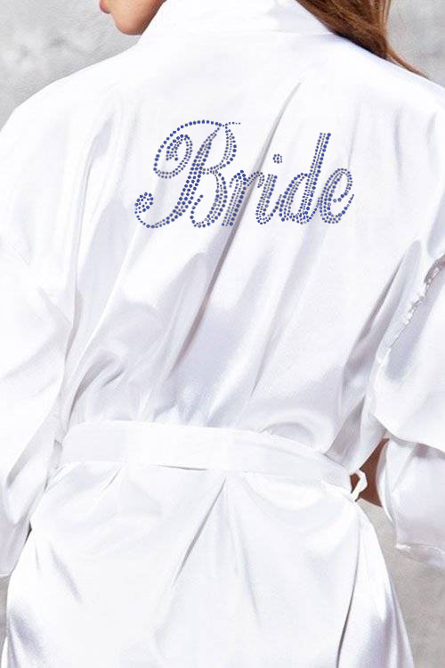 Bridal Kimono Robe Crystalized - Embroidered