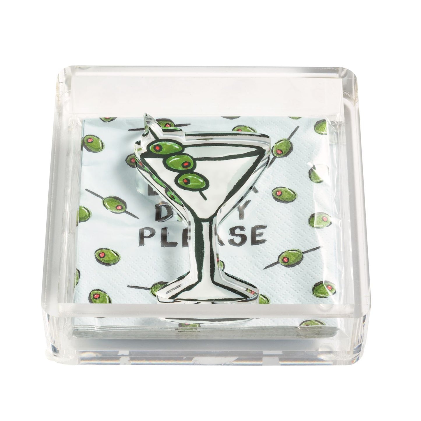 Martini Napkin Holder & Weight Set