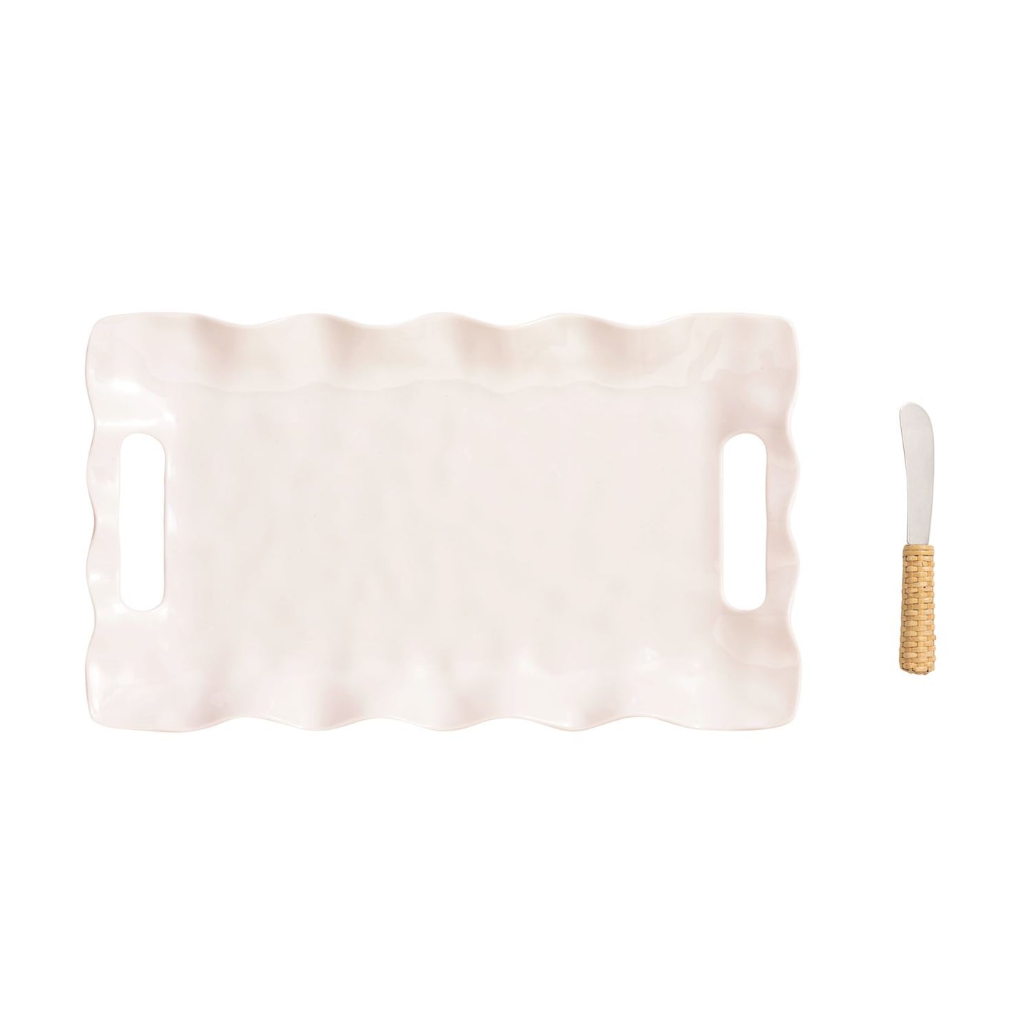 Ruffled Melamine Tray Set