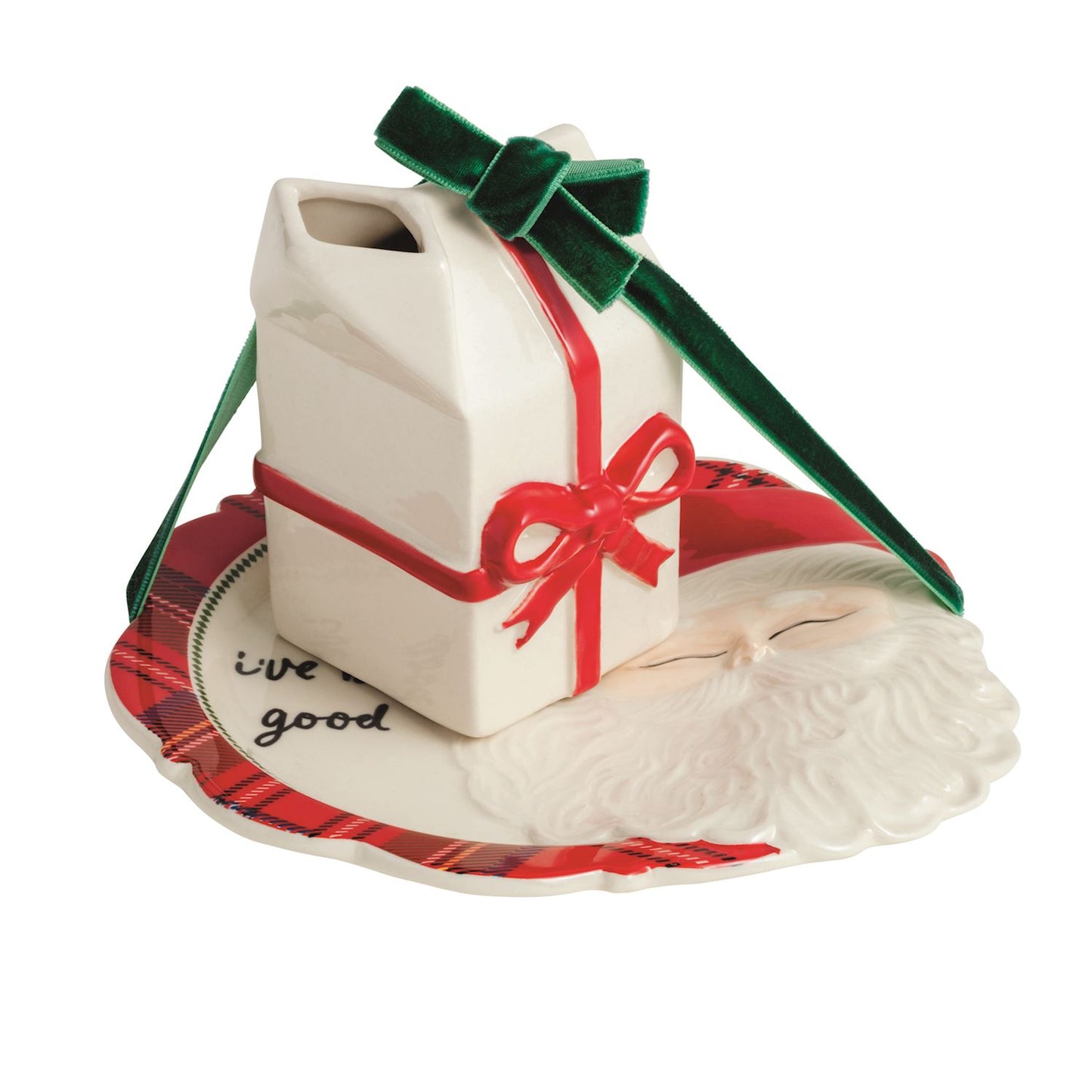 Santa Cookie Plate & Milk Set