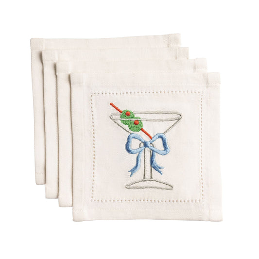 Martini Bow Cocktail Napkin Coasters