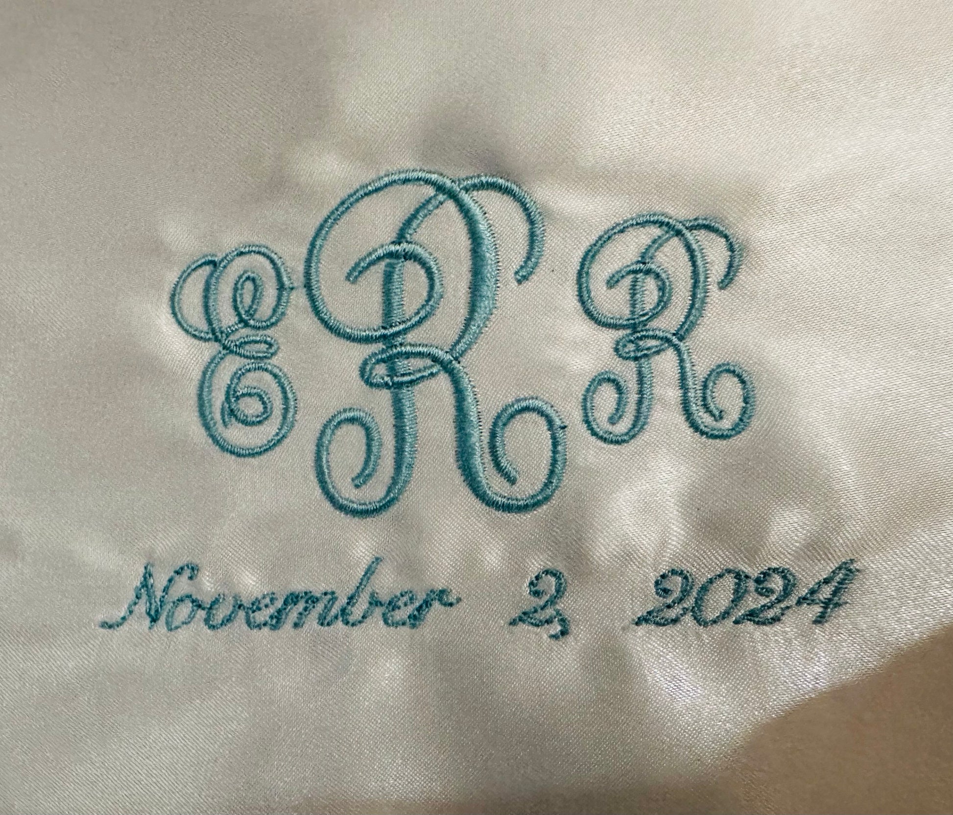wedding dress labels embroidered Something Blue Wedding Dress Label
