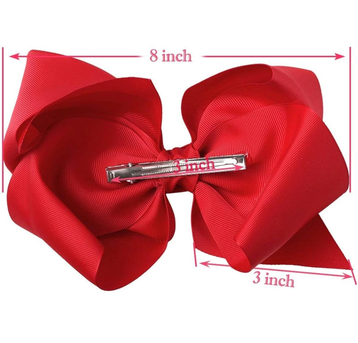 Hair Bow, 8" w/ Alligator Clip